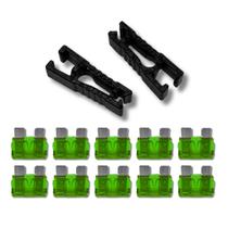 Jogo com 10 Fusíveis 30A Padrão Médio ATO + Saca Fusível Automotivo Jogo com 10 Fusíveis 30A Padrão Médio ATO + Saca Fusível Automotivo