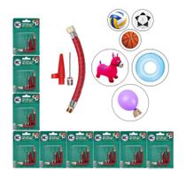 Jogo Com 10 Kits De Bicos P/ Inflar Bola Boia Bexiga Revenda