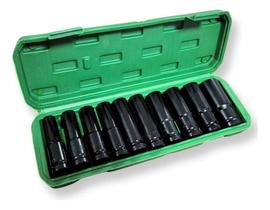 Jogo Com 10 Soquetes Longos Sextavados 1/2 Pol, 10 A 22Mm MF