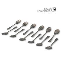 Jogo com 12 Colheres para Café 10cm Aço Inox Linha Premium