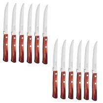 Jogo com 12 Facas Churrasco Polywood Em Aço inox Tramontina