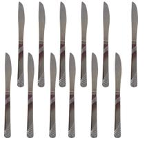 Jogo com 12 Facas Modelo Clássico Aço Inox
