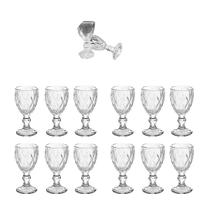 Jogo Com 12 Mini Taças De Vidro para Licor 50ml Luxo
