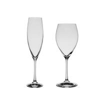 Jogo com 12 Taças de Cristal Champagne e Vinho Branco Sophia Bohemia