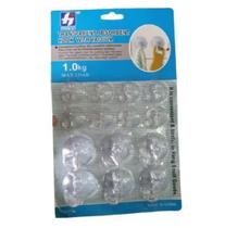 Jogo Com 14 Ganchos De Parede Ventosa Multiuso Suporta 1Kg Jogo Com 14 Ganchos De Parede Ventosa Multiuso Suporta 1Kg