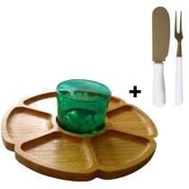 Jogo Com 14 Peças - 1 Tábua Para Queijos Patês Frios Caponatas.