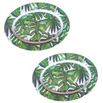 Jogo Com 2 Bandejas Oval Amazônia Melamina 35x26x2cm Jogo Com 2 Bandejas Oval Amazônia Melamina 35x26x2cm