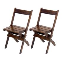 Jogo com 2 Cadeiras Dobráveis em Madeira Maciça - Imbuia Jogo com 2 Cadeiras Dobráveis em Madeira Maciça - Imbuia