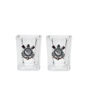 Jogo Com 2 Copos De Vidro Para Shot 70ml Corinthians