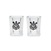 Jogo com 2 copos de vidro para shot 70ml - corinthians Jogo com 2 copos de vidro para shot 70ml - corinthians