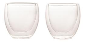 Jogo com 2 Copos para Café Lyor com Parede Dupla 70ml em Vidro Borossilicato