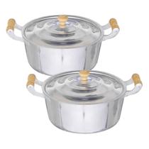 Jogo com 2 Panelas Caçarolas N16 e 18 em Alumínio Fundido Polido Jogo com 2 Panelas Caçarolas N16 e 18 em Alumínio Fundido Polido