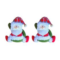 Jogo com 2 Peças Papai Noel Enfeites de Pendurar 16x19cm Cada. Jogo com 2 Peças Papai Noel Enfeites de Pendurar 16x19cm Cada.