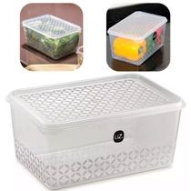 Jogo Com 2 Potes De Plástico Multiuso 2 Litros Transparente Cozinha UZ