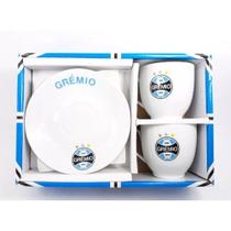Jogo Com 2 Xícaras De Porcelana e 2 pires 90 ml Grêmio