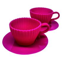 Jogo Com 2 Xícaras em Silicone para Cupcake Culinário Prana Jogo Com 2 Xícaras em Silicone para Cupcake Culinário Prana