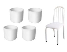 Jogo Com 20 Ponteiras Para Pé De Cadeira Tubular Externa De 1 1/4 Branca Mesas