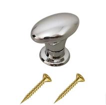 Jogo Com 20 Puxador Oval Cromado Grande Decorativo Com Parafusos Armário Gaveta Guarda-Roupas