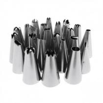 Jogo Com 24 Bicos Inox de Confeitar + Adaptador Yazi