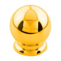 Jogo Com 25 Puxador Bola Grande Dourado Para Gaveta Armário Guarda-Roupa Reforçado Brilhante