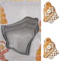 Jogo Com 3 Cortadores e Moldes Modeladores de Biscoito em Aço Inox Cookie Cutter Jogo Com 3 Cortadores e Moldes Modeladores de Biscoito em Aço Inox Cookie Cutter