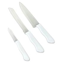 Jogo com 3 Facas Chef de Inox com Cabo em Plástico PP Jogo com 3 Facas Chef de Inox com Cabo em Plástico PP