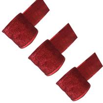 Jogo com 3 Fitas Natalinas Vermelha Com Glitter 5M X 6CM Borda Aramadas.