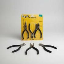 Jogo com 3 Mini Alicates com Mola 4,5 Polegadas Preto Ferramentas para Uso Doméstico e Profissional