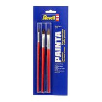 Jogo Com 3 Pinceis Chatos Tamanhos Diferentes Revell 29610