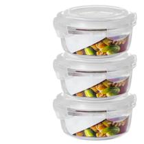 Jogo com 3 Potes Vidro Hermético Mantimentos Marmita 400ml Jogo com 3 Potes Vidro Hermético Mantimentos Marmita 400ml