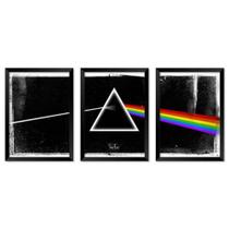 Jogo com 3 quadros pink floyd - Pôster no quadro
