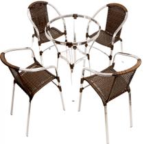 Jogo com 4 Cadeiras Floripa com Mesa Ascoli - Trama Original