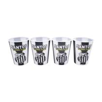 Jogo Com 4 Copos de Plástico 3D Santos - 400ml