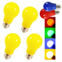 Jogo Com 4 Lâmpada Led Bulbo Soquete A60 Rosca E27 Para Decoração de Casa Abajur Cor Amarelo E277W Jogo Com 4 Lâmpada Led Bulbo Soquete A60 Rosca E27 Para Decoração de Casa Abajur Cor Amarelo E277W