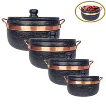 Jogo Com 4 Panelas De Pedra Sabão Jogo Com 4 Panelas De Pedra Sabão