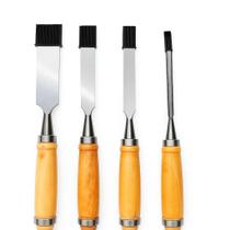 Jogo Com 4 Peças De Formões 6, 12, 18, 24mm Em Aço E Madeira