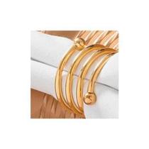 Jogo com 4 porta guardanapos metal ouro - RAFIMEX