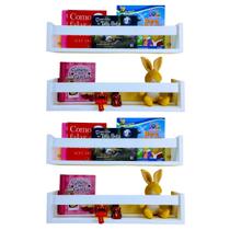 Jogo Com 4 Prateleiras Porta Livro De Parede Infantil Nicho Quarto de Bebê Mdf 55cm Jogo Com 4 Prateleiras Porta Livro De Parede Infantil Nicho Quarto de Bebê Mdf 55cm