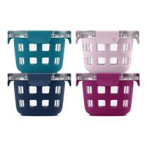 Jogo com 4 Recipientes de Vidro Ello Duraglass 500ml - Sem BPA