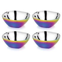 Jogo com 4 Taças de Lanche Ahimsa em Aço Inoxidável 350ml - Cores Rainbow