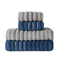 Jogo com 4 Toalhas Wave Premium 450gm Algodão 2 Banhão e 2 Rosto