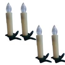 Jogo Com 4 Velas Led Com Presilhas 10cm Alt.