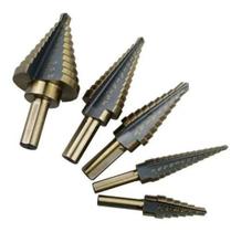 Jogo Com 5 Broca Escalonada Profissional De Titânium Hss Aço Jogo Com 5 Broca Escalonada Profissional De Titânium Hss Aço
