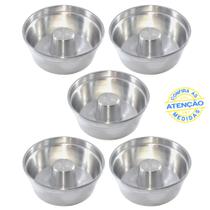 Jogo Com 5 Formas De Bolo Pudim Nº 14 Assadeira Padaria Em Alumínio Com Cone
