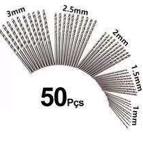 Jogo com 50 Brocas de Aço Rápido Lorben 1mm 1,5mm 2mm 2,5mm 3mm Bricolagem Marcenaria Eletrônica - GT6205