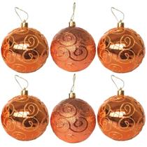 Jogo Com 6 Bolas Ø 7cm de Natal Composée Rose Gold Jogo Com 6 Bolas Ø 7cm de Natal Composée Rose Gold