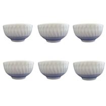 Jogo Com 6 Bowl Bone China Losango em Porcelana 12cm Branco