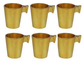 Jogo com 6 caneca de vidro malta champanhe 90ml - hauskraft