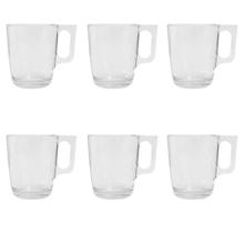 Jogo com 6 canecas de vidro transparente 160ml