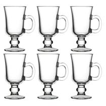 Jogo com 6 Canecas Irish Coffee Taça de Cappuccino de Vidro 130ml